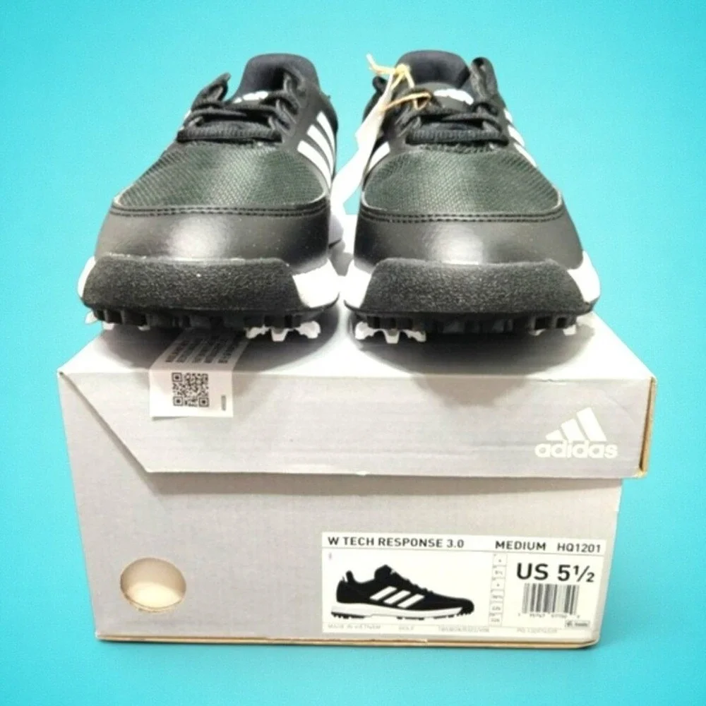 New Adidas Women's Size 5.5 Black Tech Response 3.0 Golf Shoes‎